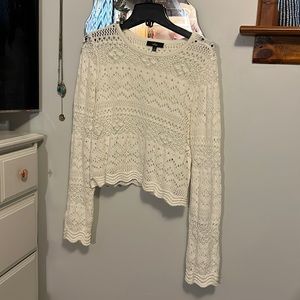 Lulus white crop top crotchet style